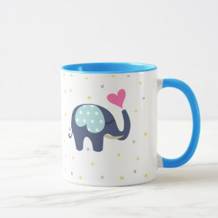 Elephant printed cute coffee mug