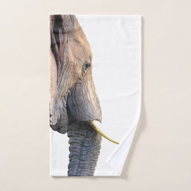 Elephant Profile Jungle Animal Bath Towel Set (Hand Towel)