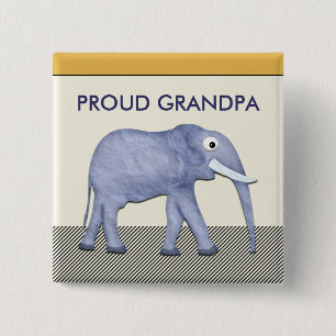 Elephant Proud Grandpa Button