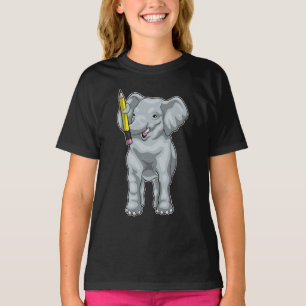 Elephant Pupil Pencil School T-Shirt