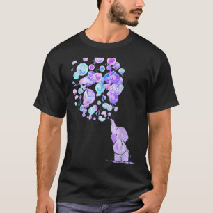 Elephant Purple Blue Balloons Rheumatoid Arthritis T-Shirt