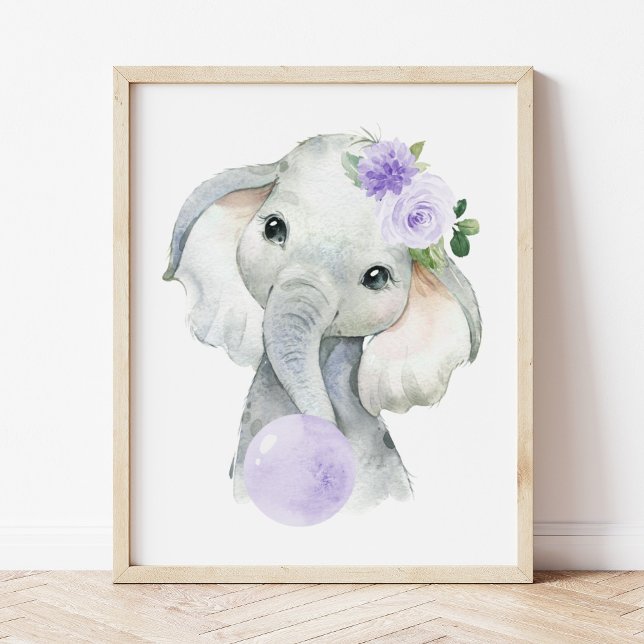 Elephant, Purple Bubble Gum, Gender Neutral Poster (Creator Uploaded)