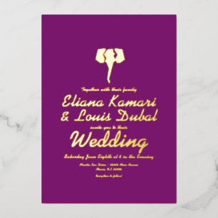 Elephant Purple Ethnic Wedding Pressed