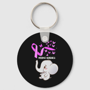 Elephant Purpleln Balloons Overdose Awareness Supp Key Ring
