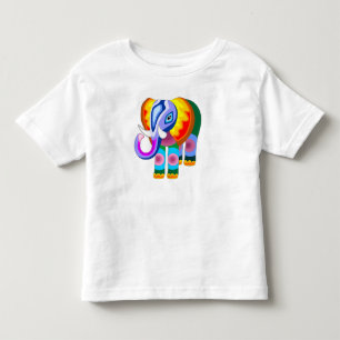 Elephant Rainbow Colours Patchwork toddler tee