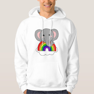 Elephant Rainbow Sweet Animals Colourful Elephants Hoodie
