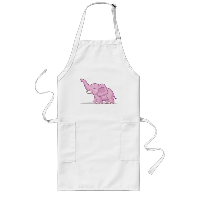 Elephant Raising Its Trunk Long Apron (Front)