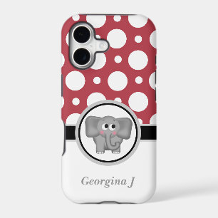 Elephant Red & White Polka Dot iPhone 5 Case