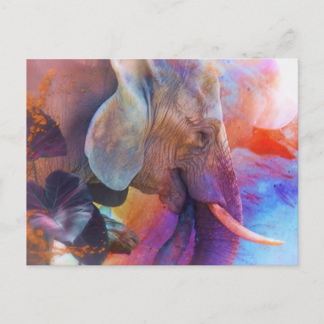 ELEPHANT REMEMBERING SACRED WATERS POSTCARD (Front)