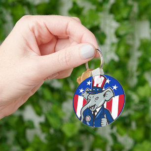 Elephant Republican Keychain