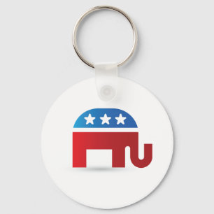 Elephant Republicans Keychain