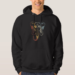 Elephant Retro Style Vintage 3 Hoodie
