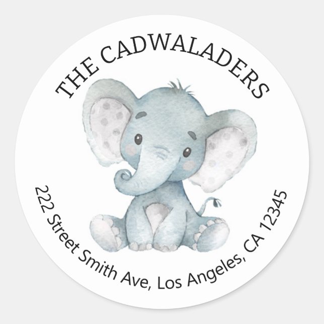 Elephant Return Address Labels (Front)