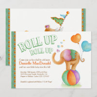 Elephant rhino watercolor green brown baby shower