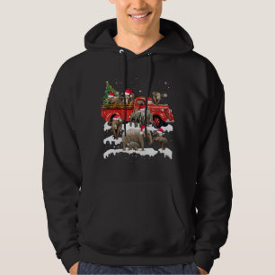 Elephant Riding Red Truck Merry Christmas X-mas Ug Hoodie