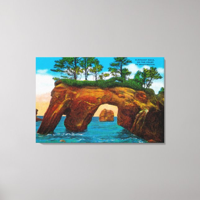 Elephant Rock on Washington Coast Canvas Print (Front)