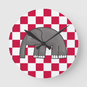 elephant round clock