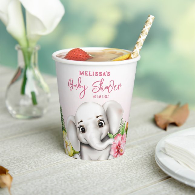 Elephant Safari Baby Shower Paper Cups (Insitu)