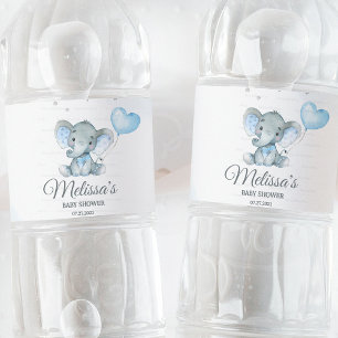 Elephant Safari Baby shower  Water Bottle Label