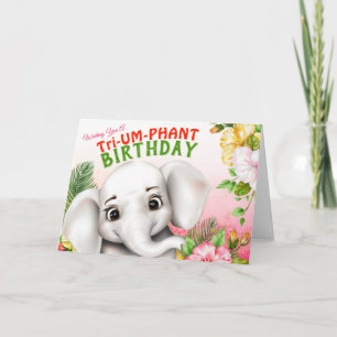 Elephant Safari Birthday Card