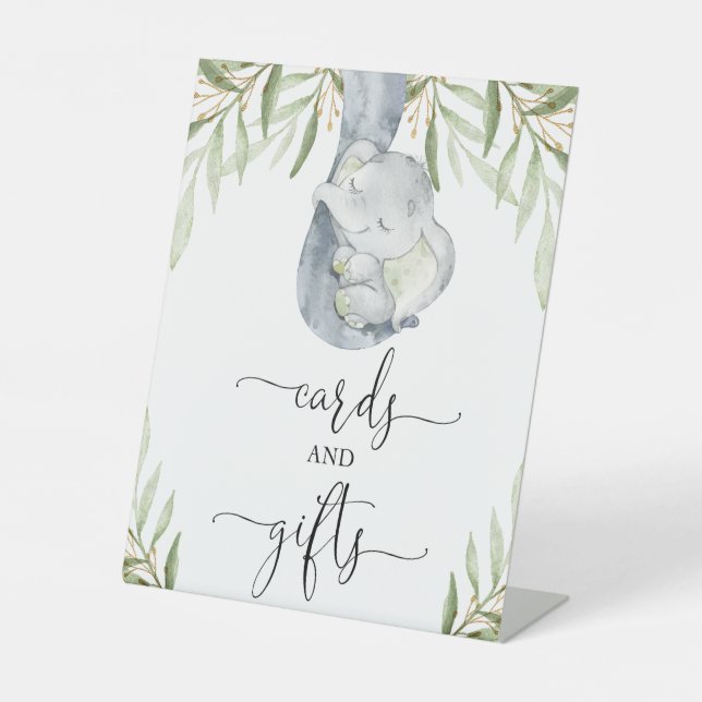 Elephant safari cards and gifts baby shower sign (Front)
