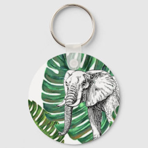 Elephant Safari Customisable Key Ring