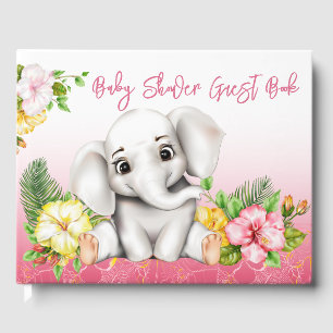 Elephant Safari Tropical Jungle Baby Shower Guest Book