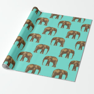 Elephant Safari Wildlife Wrapping Paper