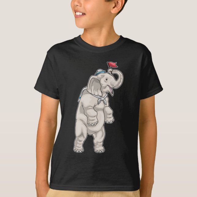 Elephant Sailor Sailor hat T-Shirt (Front)