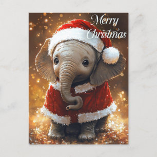 Elephant Santa Postcard