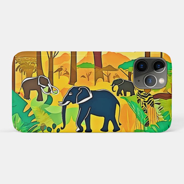 Elephant Savanna Jungle Art Case-Mate iPhone Case (Back (Horizontal))