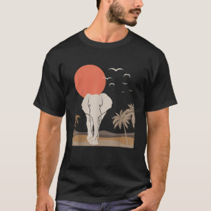 Elephant Savannah Africa Landscape Minimalist Desi T-Shirt