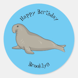 Elephant seal cartoon illustration