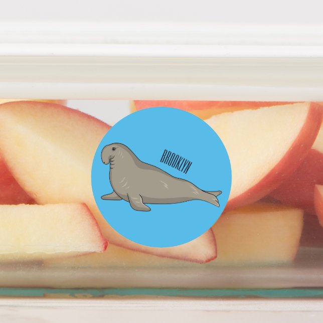 Elephant seal cartoon illustration  (Affixed)