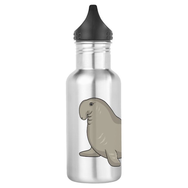 Elephant seal cartoon illustration  532 ml water bottle (Left)