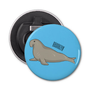 Elephant seal cartoon illustration bottle opener