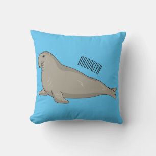 Elephant seal cartoon illustration cushion