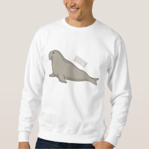 Elephant seal cartoon illustration sweatshirt