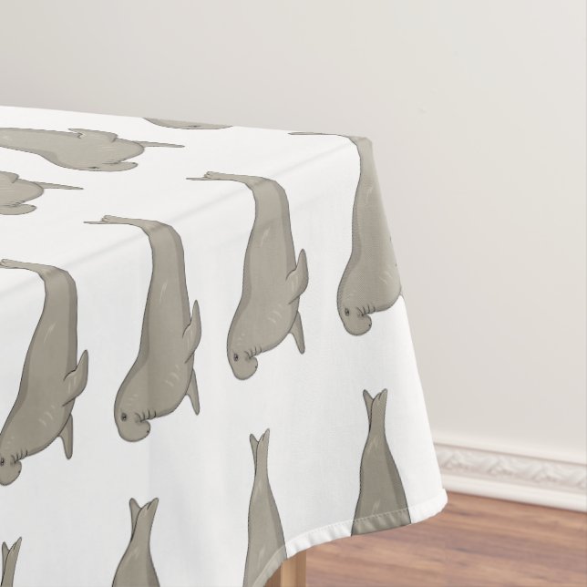 Elephant seal cartoon illustration tablecloth (In Situ)