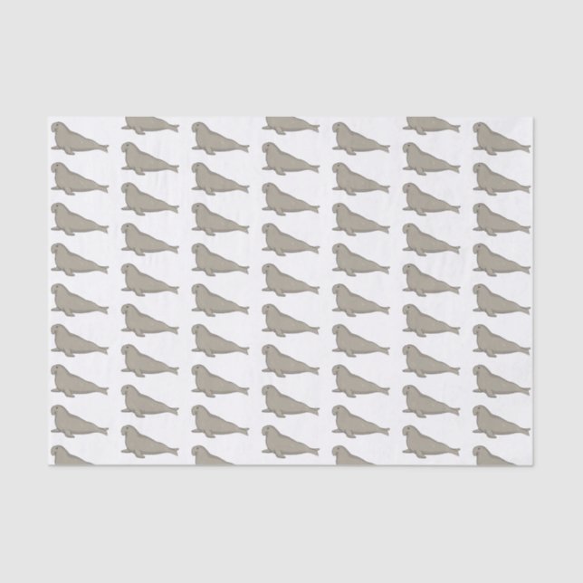 Elephant seal cartoon illustration  tissue paper (Front)