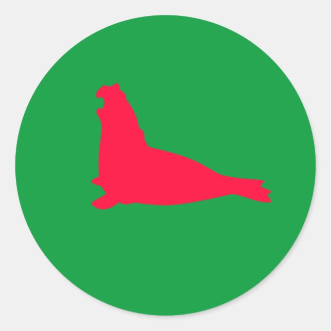 Elephant Seal Sticker Red (Front)