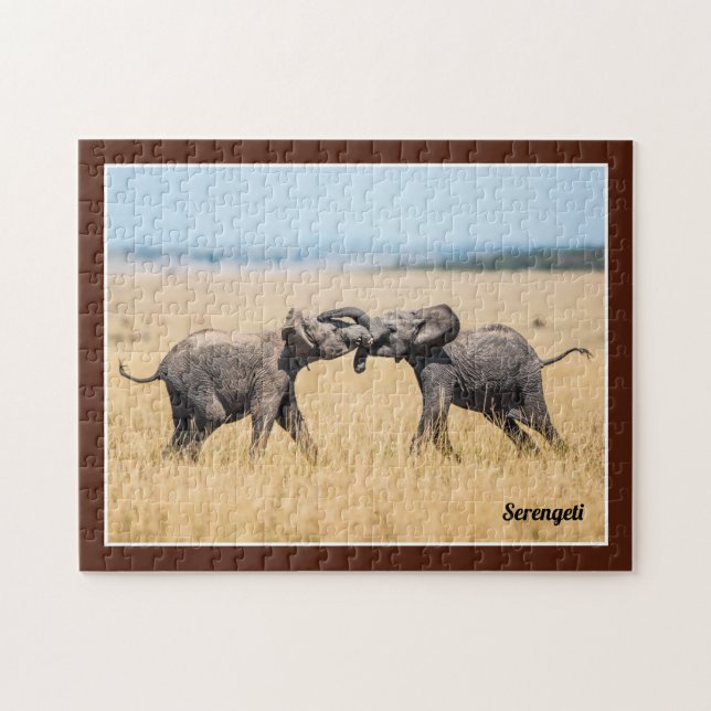 Elephant Serengeti Africa Savanna Wildlife Jigsaw Puzzle (Horizontal)