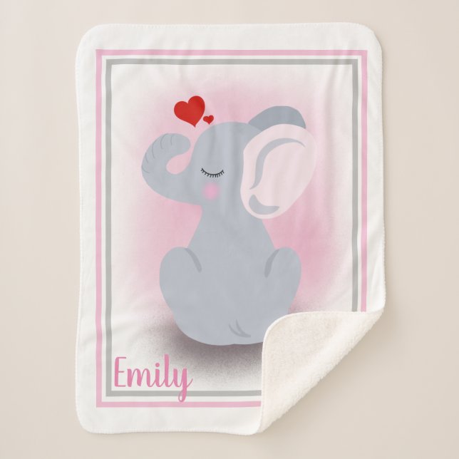 Elephant Sherpa Blanket (Front)