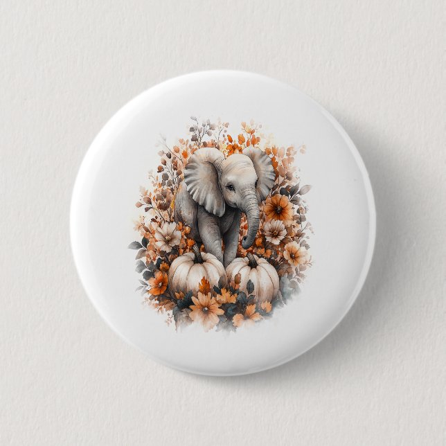 Elephant Shirt Country Pumpkin 6 Cm Round Badge (Front)