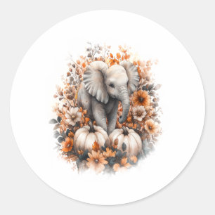 Elephant Shirt Country Pumpkin Classic Round Sticker