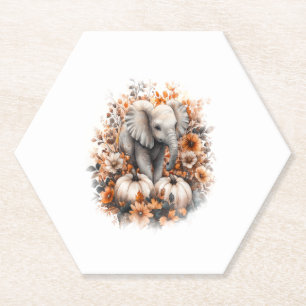 Elephant Shirt Country Pumpkin Paper Coaster