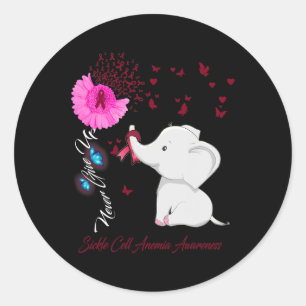 Elephant Sickle Cell Anaemia Awareness Classic Round Sticker