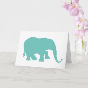 Elephant Silhouette - Any Color - Card