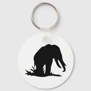 Elephant Silhouette Key Ring