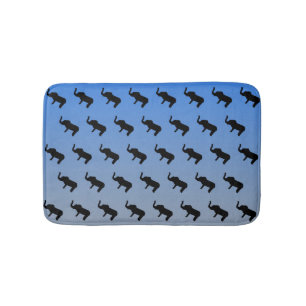 Elephant Silhouette Pattern Bath Mat